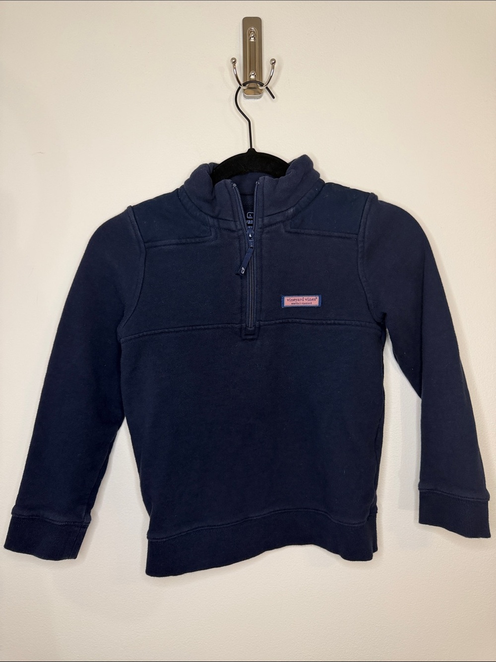 Vineyard Vines Navy Blue Kids' Shep Shirt Quarterzip Cotton Size 7